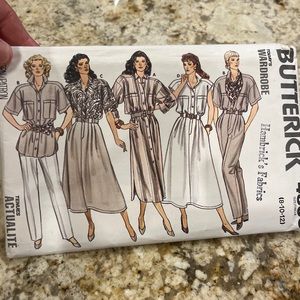 Vintage 80s Butterick Pattern 4836 Dress Top Pants Skirt Womens 8 10 12